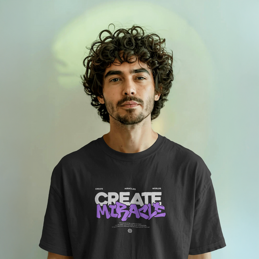 Create Miracle - Black Oversized Tshirt