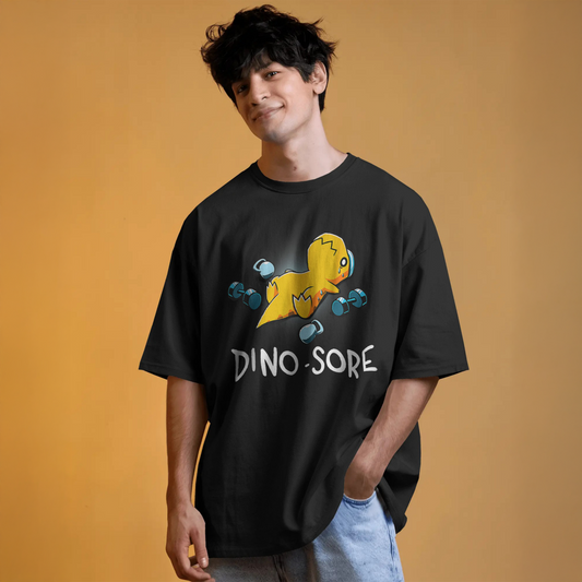 Dino-Sore - Black Oversized Tshirt