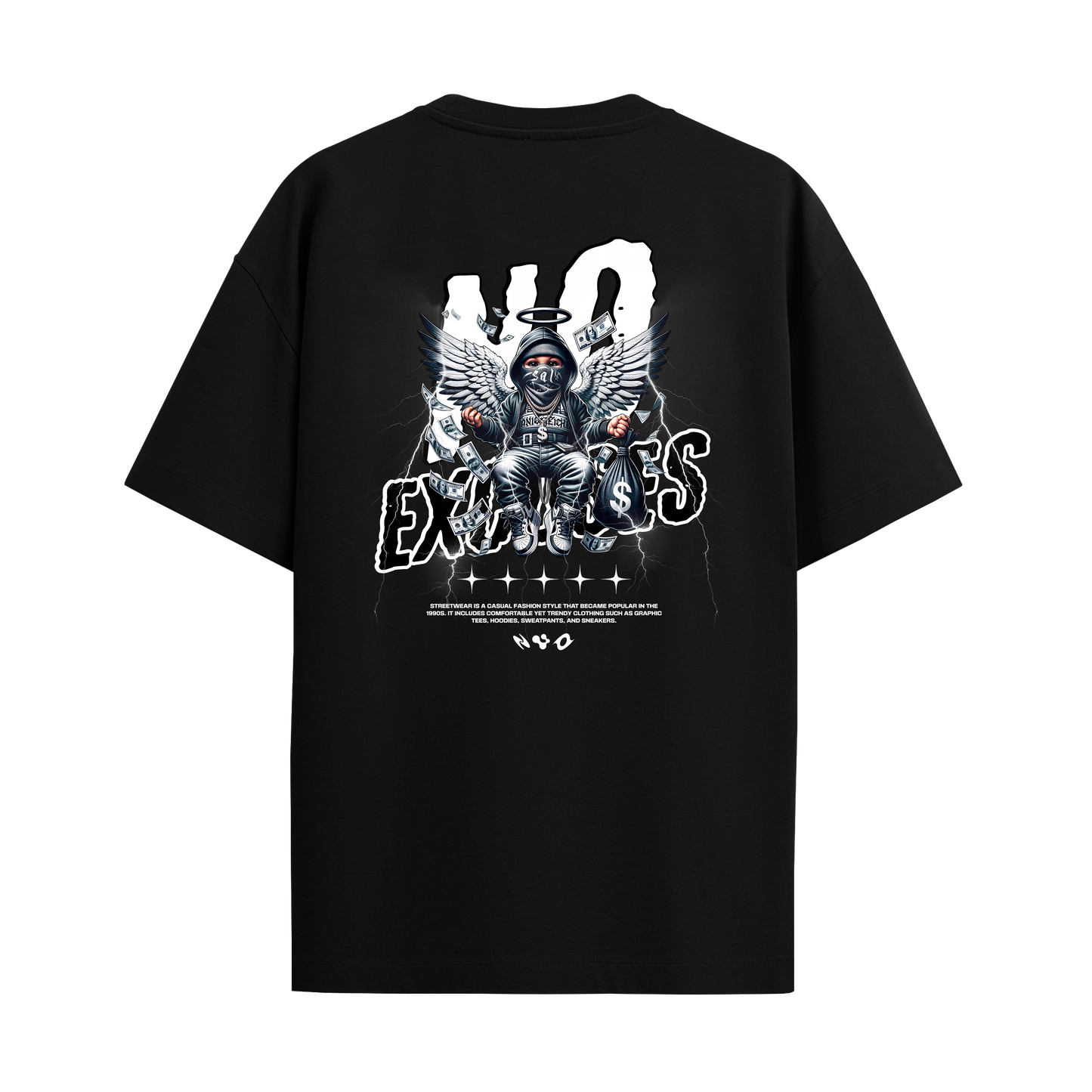 No Excuses - Black Oversized Tshirt