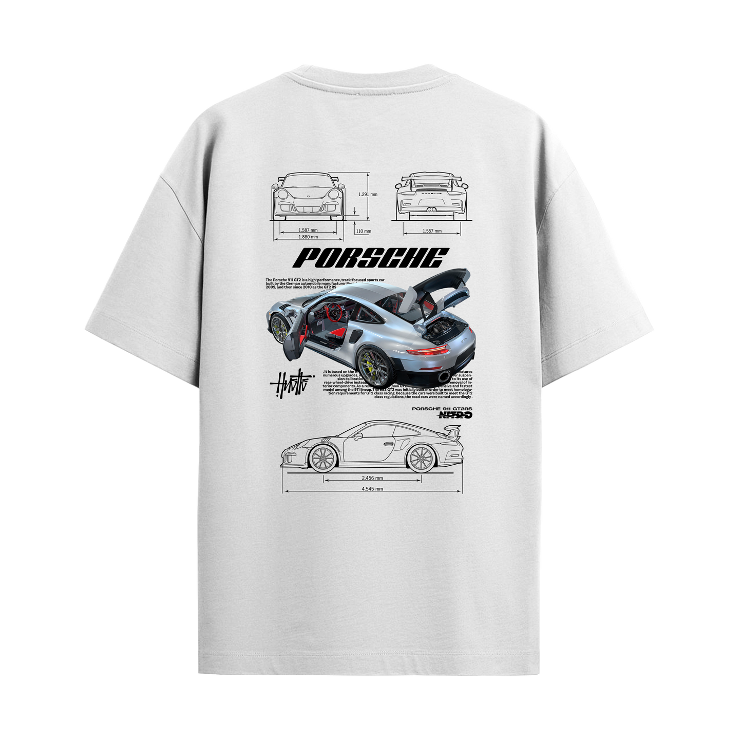 Porsche - White Oversized Tshirt