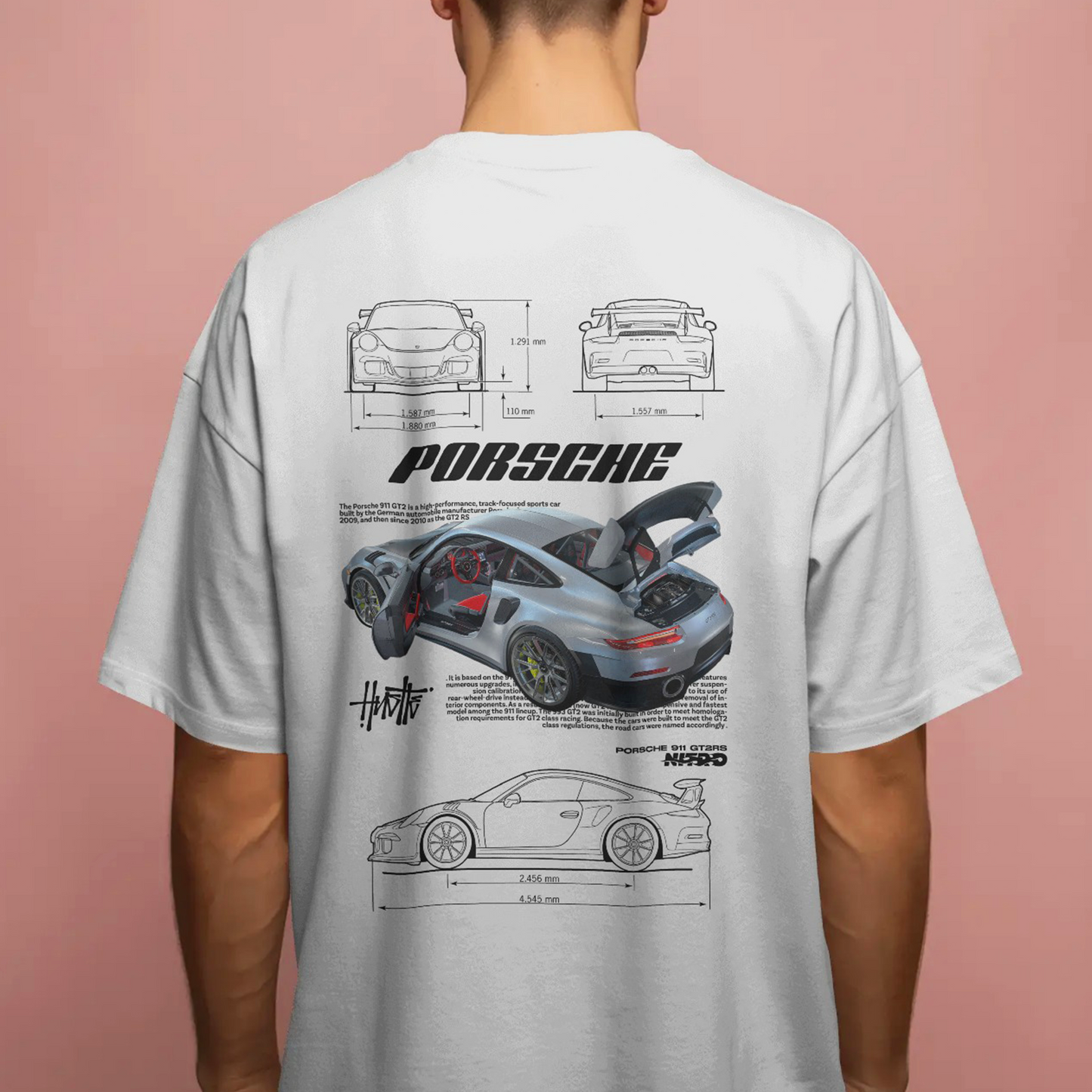 Porsche - White Oversized Tshirt