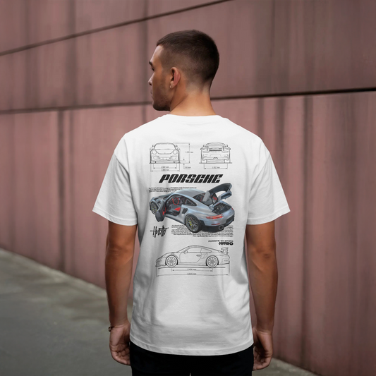 Porsche - White Oversized Tshirt