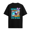Space Vacation - Black Oversized Tshirt