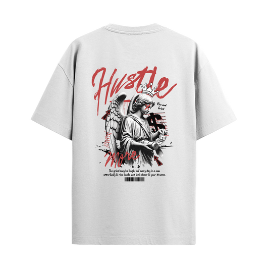 Hustle - White Oversized Tshirt