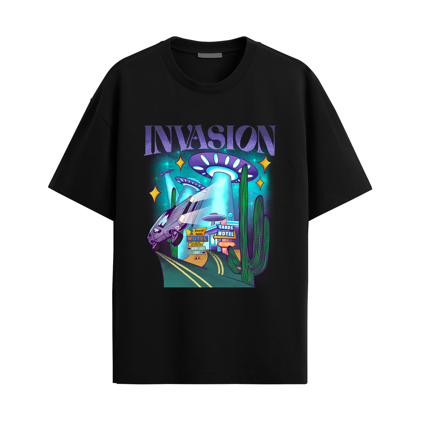 Invasion - Black Oversized Tshirt