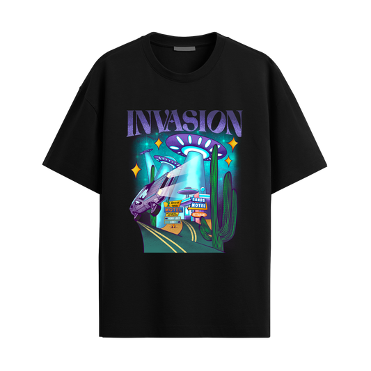 Invasion - Black Oversized Tshirt