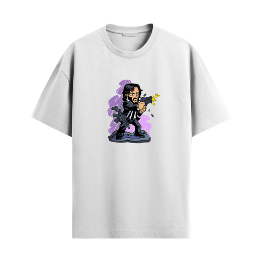 John Wick - White Oversized Tshirt
