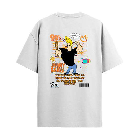 Johny Bravo - White Oversized Tshirt