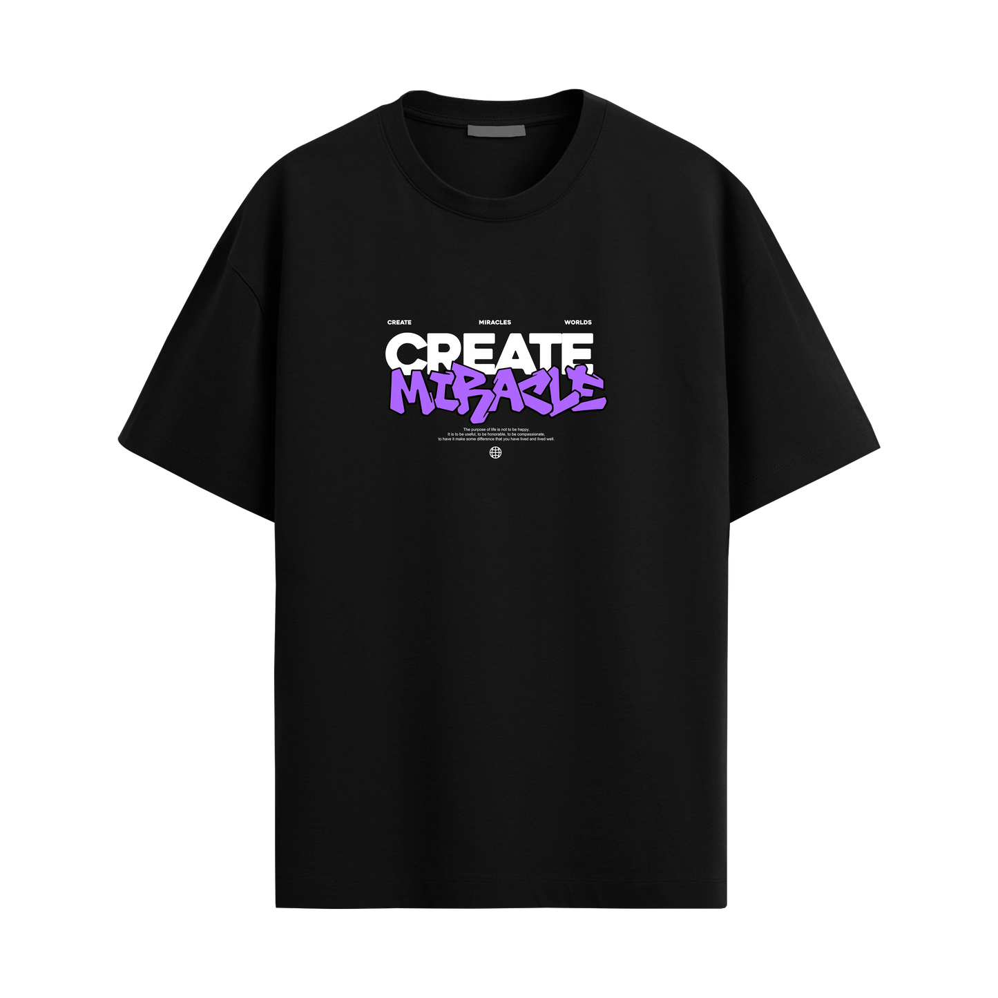 Create Miracle - Black Oversized Tshirt