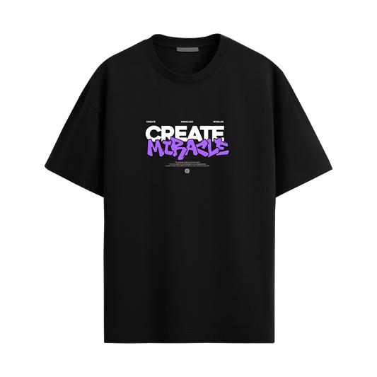Create Miracle - Black Oversized Tshirt