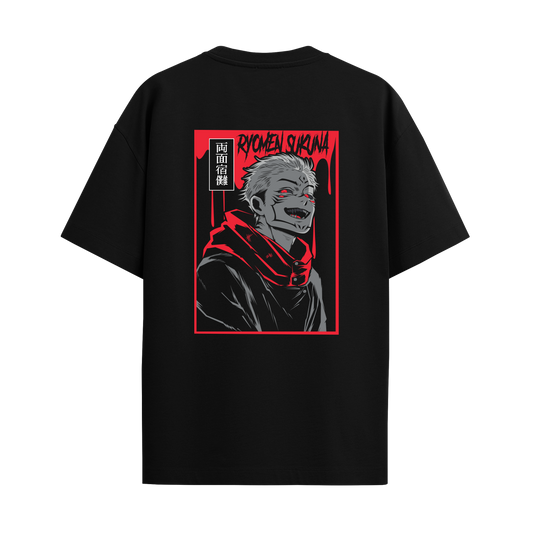 Ryomen Sukuna Anime - Black Oversized Tshirt