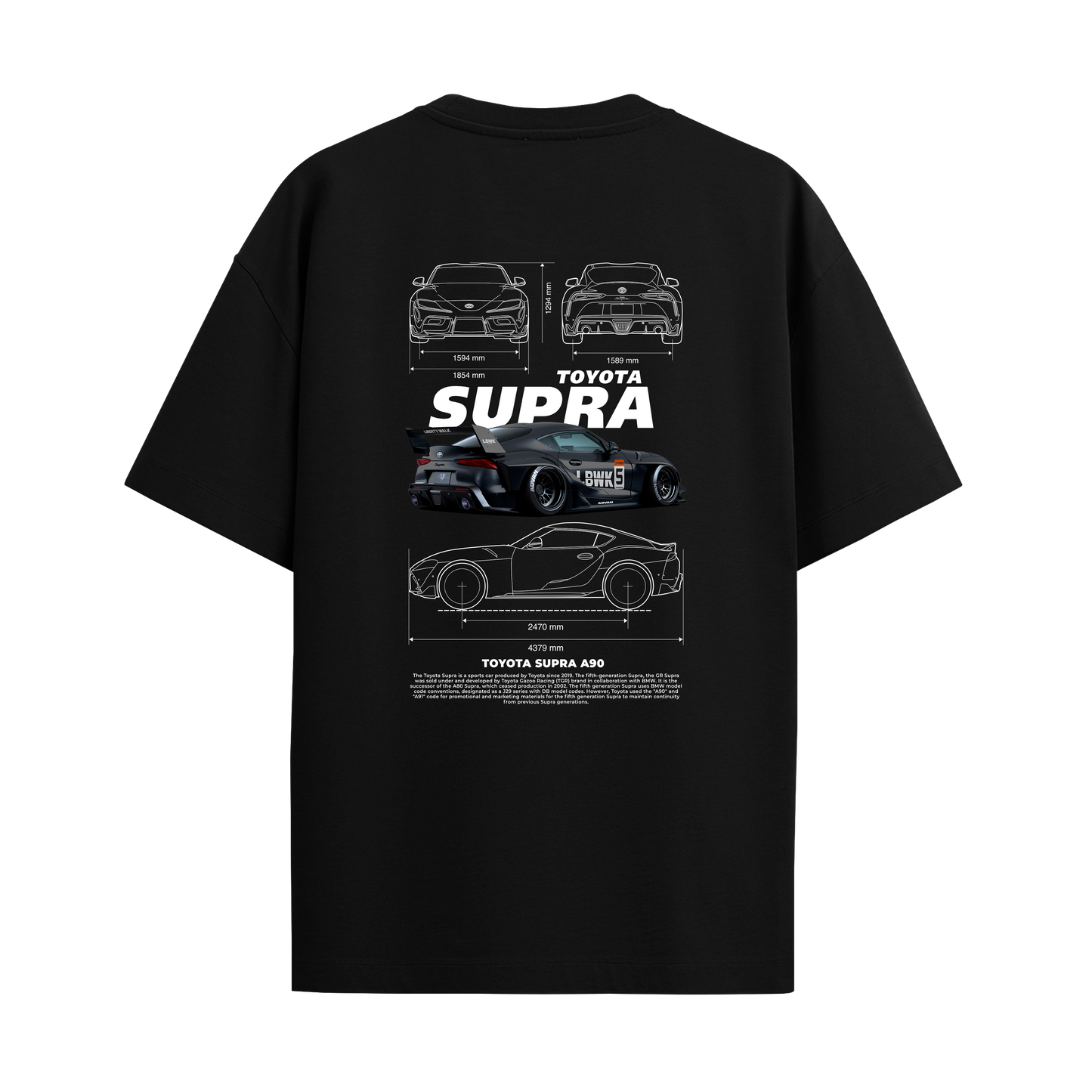 Supra Black - Black Oversized Tshirt